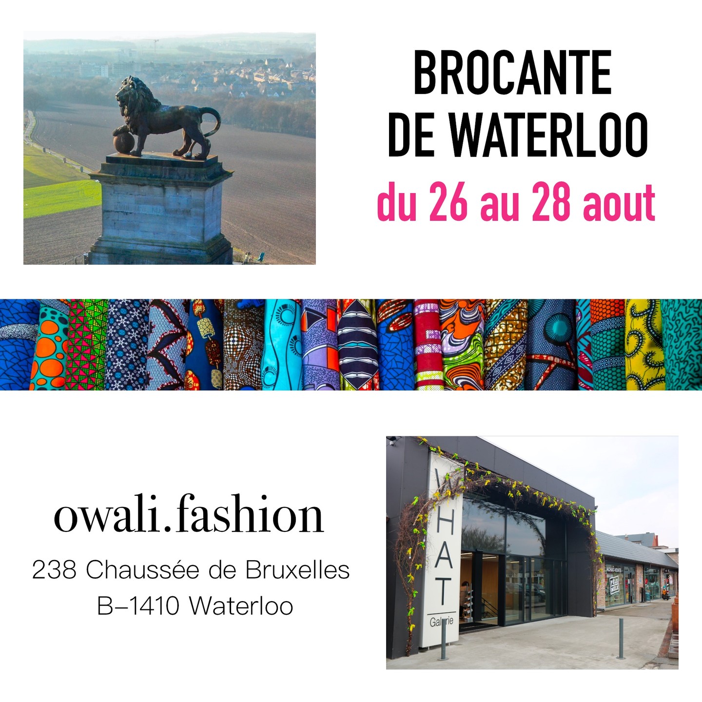 This weekend from the 26th to the 28th of August let's join together at the brocante of Waterloo. The shop will be exceptionally open on Sunday and you will be able to see, touch and escape for a weekend in the heart of Walloon Brabant!
----
Ce weekend du 26 au 28 août retrouvons-nous à la brocante de Waterloo. Le magasin sera exceptionnellement ouvert dimanche et vous pourrez voir, toucher et vous évader le temps d'un weekend au coeur du Brabant wallon!!
.
.
.
.
.
.
#waterloobrocante #owali #owalifashion #waterloo #womenempoweringwomen
#owali #owalifashion #belgiumbrand #ikkoopbelgisch #handbag #maasaisandal #sacamain #handtas #style #mode #accessories #handmade #handcraft #design #shopping #kooplokaal #smallbusiness #belgischemode #belgiumbased
#springsummer #couture